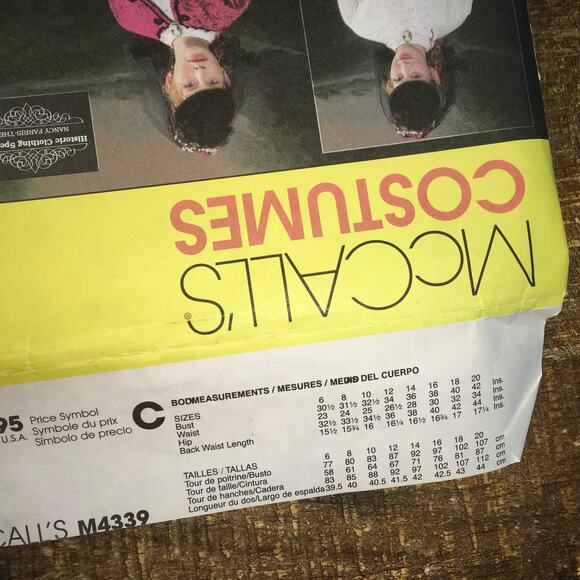 McCalls Sewing Pattern 4339 Civil War Era 1850s Blouse Skirt Jacket 6-12 UNCUT - Picture 2 of 3